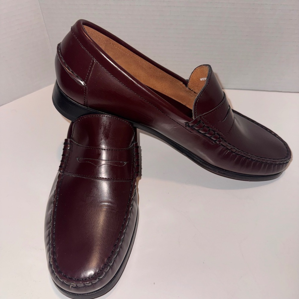 Florsheim Penny Loafers Mens 10.5 EEE Burgundy Leather Dress Shoes 17058
